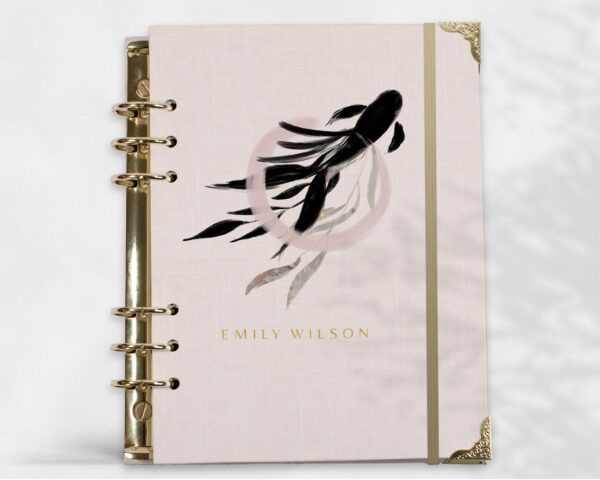 Koi Fish Sleek Ring Binder Gold Mock Up 1